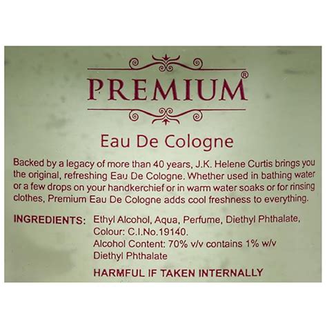 premium eau de cologne ingredients